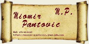 Miomir Pantović vizit kartica